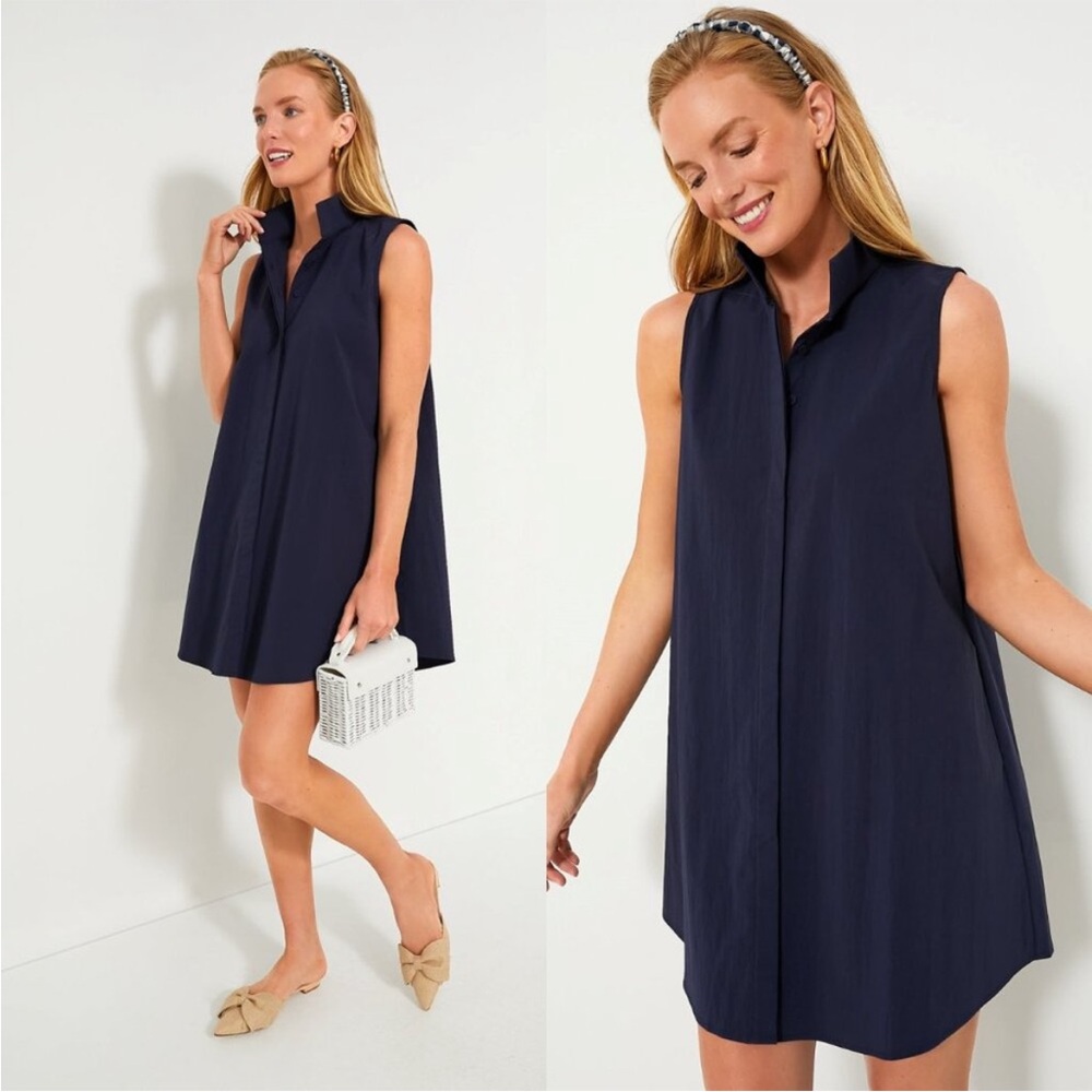 Tuckernuck NEW Navy Sleeveless Charlie Preppy Collared Mini Dress Size XXL - Picture 2 of 7